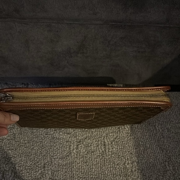Authentic Celine Vintage Brown Logo Clutch Leather & Web Canvas 11 X 7 Inches - Picture 9 of 16
